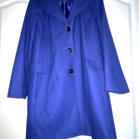 Royal Blue London Fog Women’s Wool Coat - Picture 2 of 8
